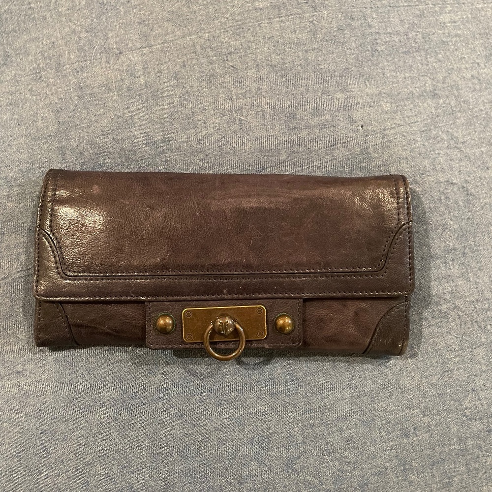 Frye blue leather wallet
